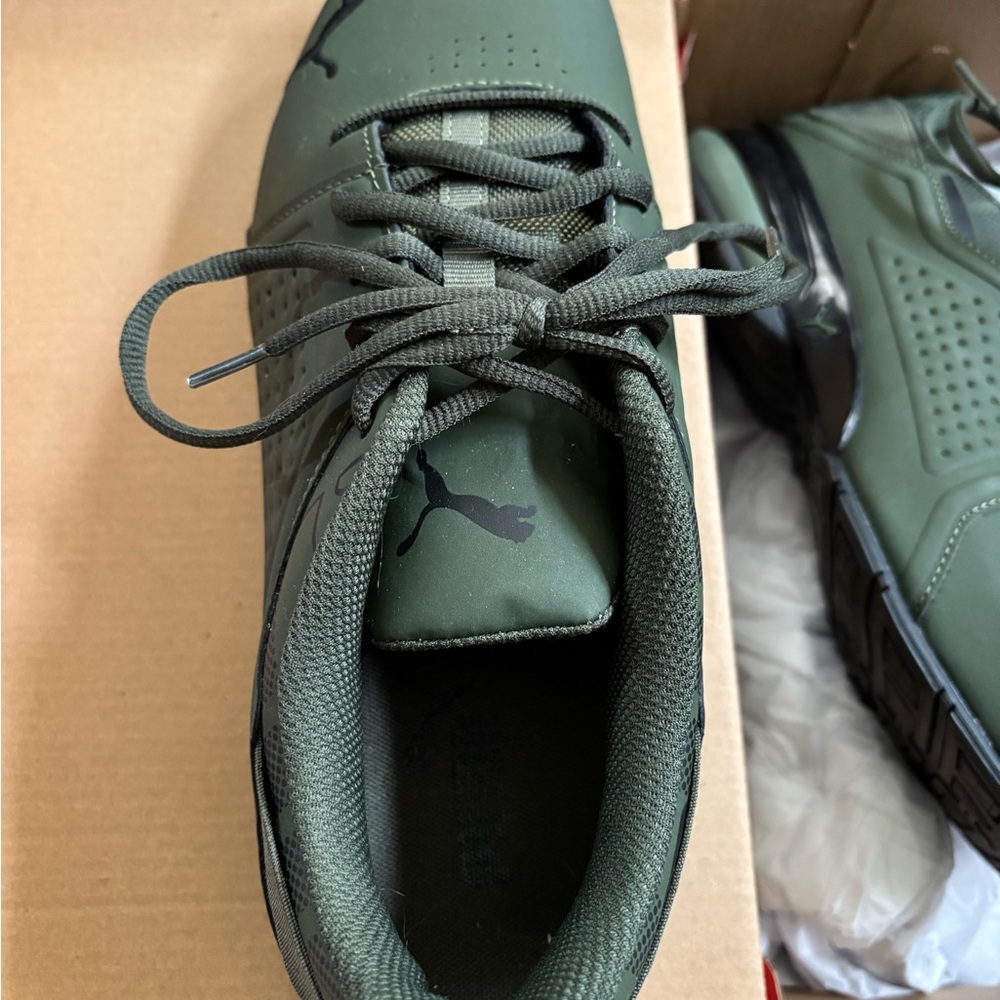 Puma Green and Black Viz Runner Repeat Wide Athletic Running Shoes - Picture 3 of 3
